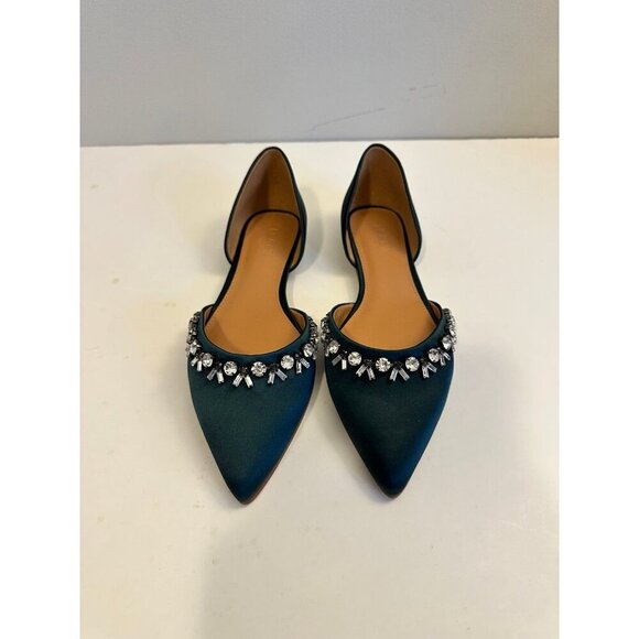 J. Crew Satin Jeweled Zoe D'ORSAY Flats Size 7.0 - Picture 2 of 12